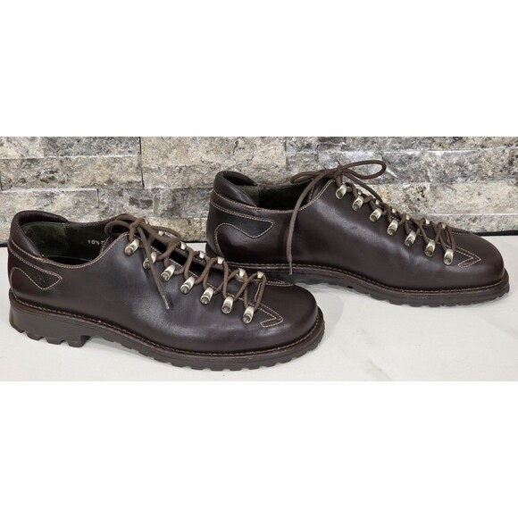 Donald J Pliner Ullock I20 Oxford Brown Leather Lace Up Lug Shoe Italy Mens 10.5 main image 5
